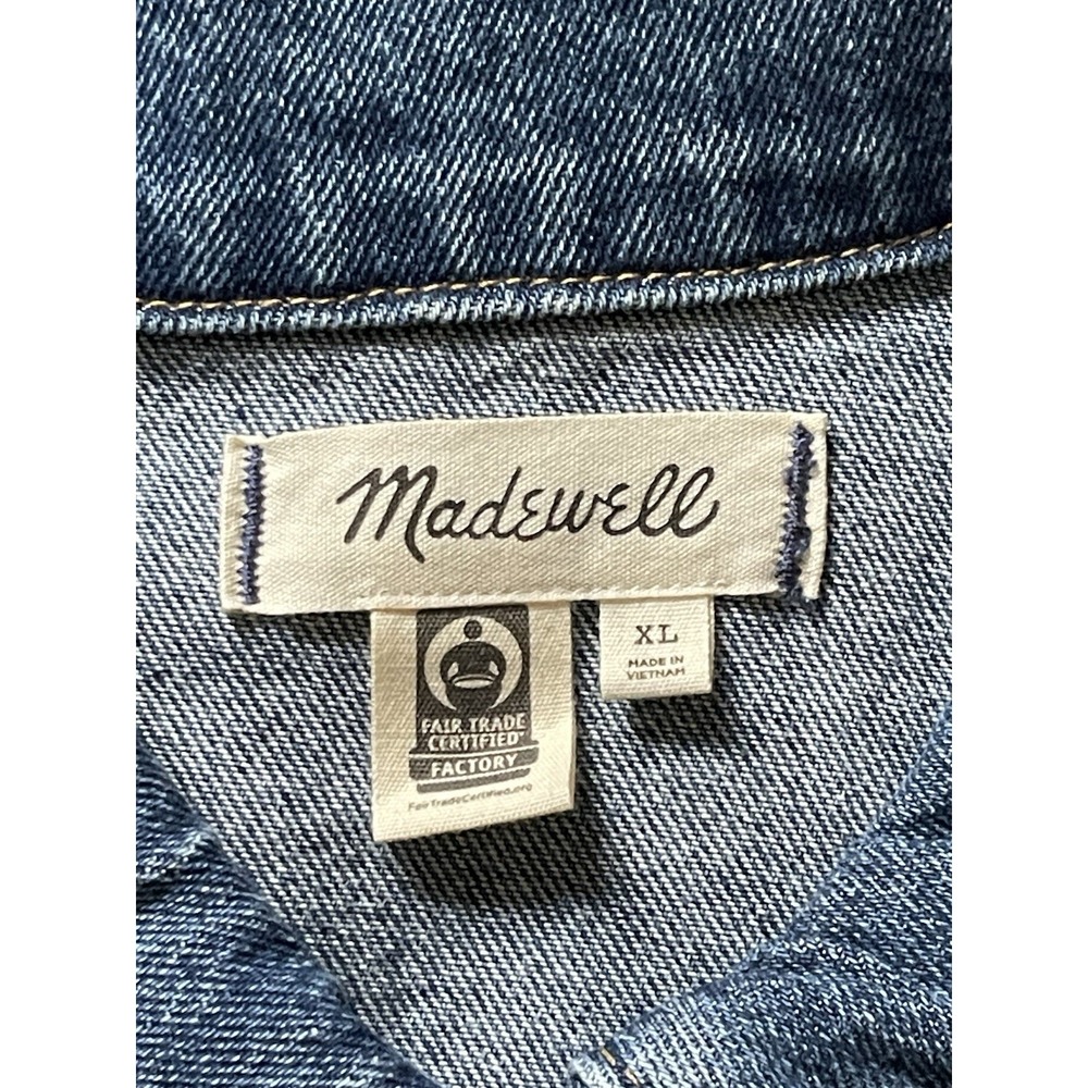 Madewell Chore Coat Blue Dark Wash Denim Vintage Inspired Fair Trade Women's XL - Picture 3 of 11
